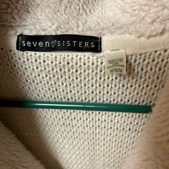 Seven Sisters beige draped front sweater size M - Picture 2 of 3